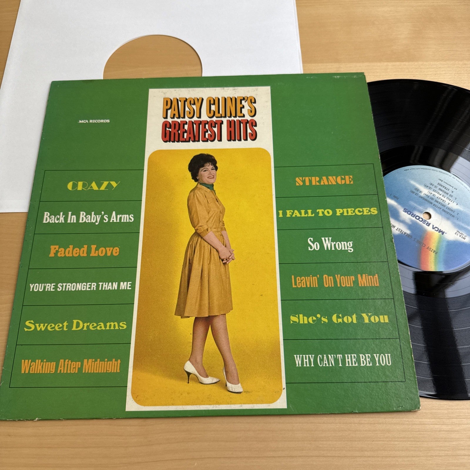 Patsy Cline ‎Greatest Hits 1980s Vintage Vinyl LP Record! Nice Copy. MCA Records