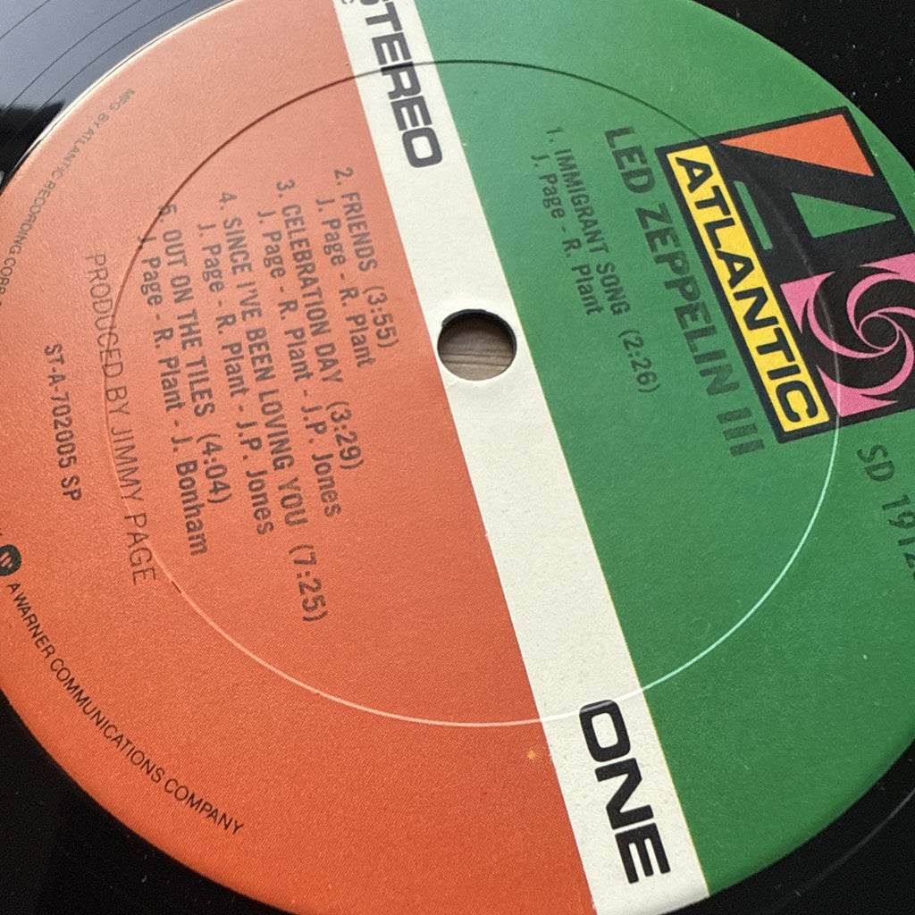 1970s Led Zeppelin III US Press In Shrink Vinyl Working Spinning Wheel VG+