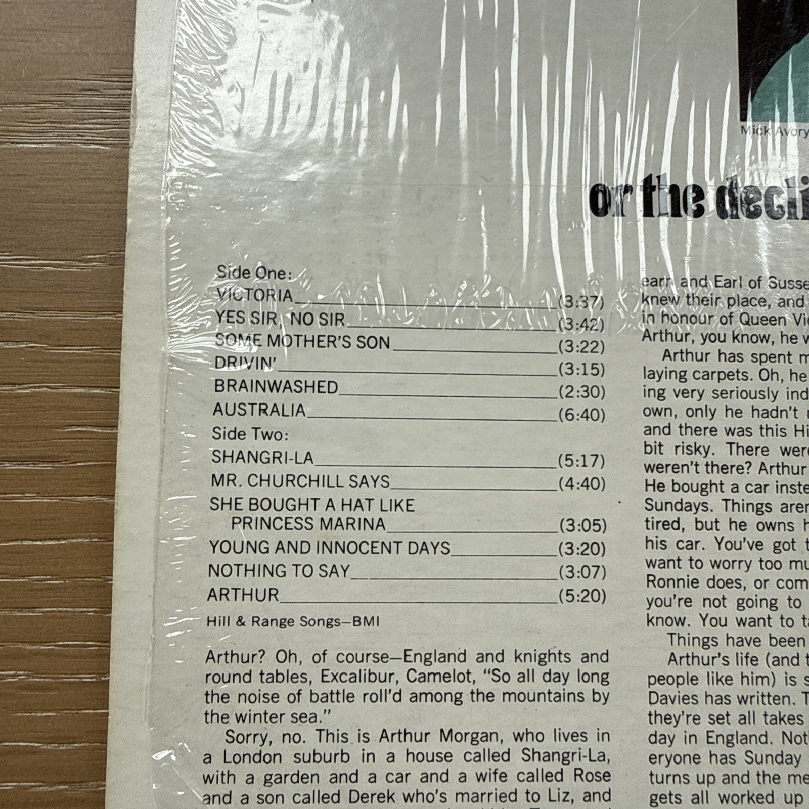 1975 The Kinks Arthur Or The Decline And Fall Of British Empire US LP Shrink VG+