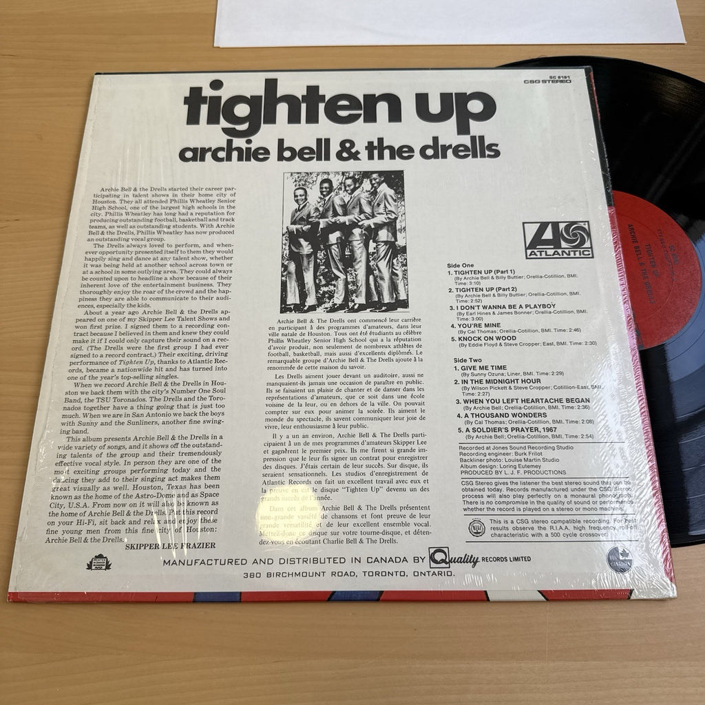 1968 Archie Bell & The Drells ‎Tighten Up In Shrink! EX/EX Atlantic Vinyl LP