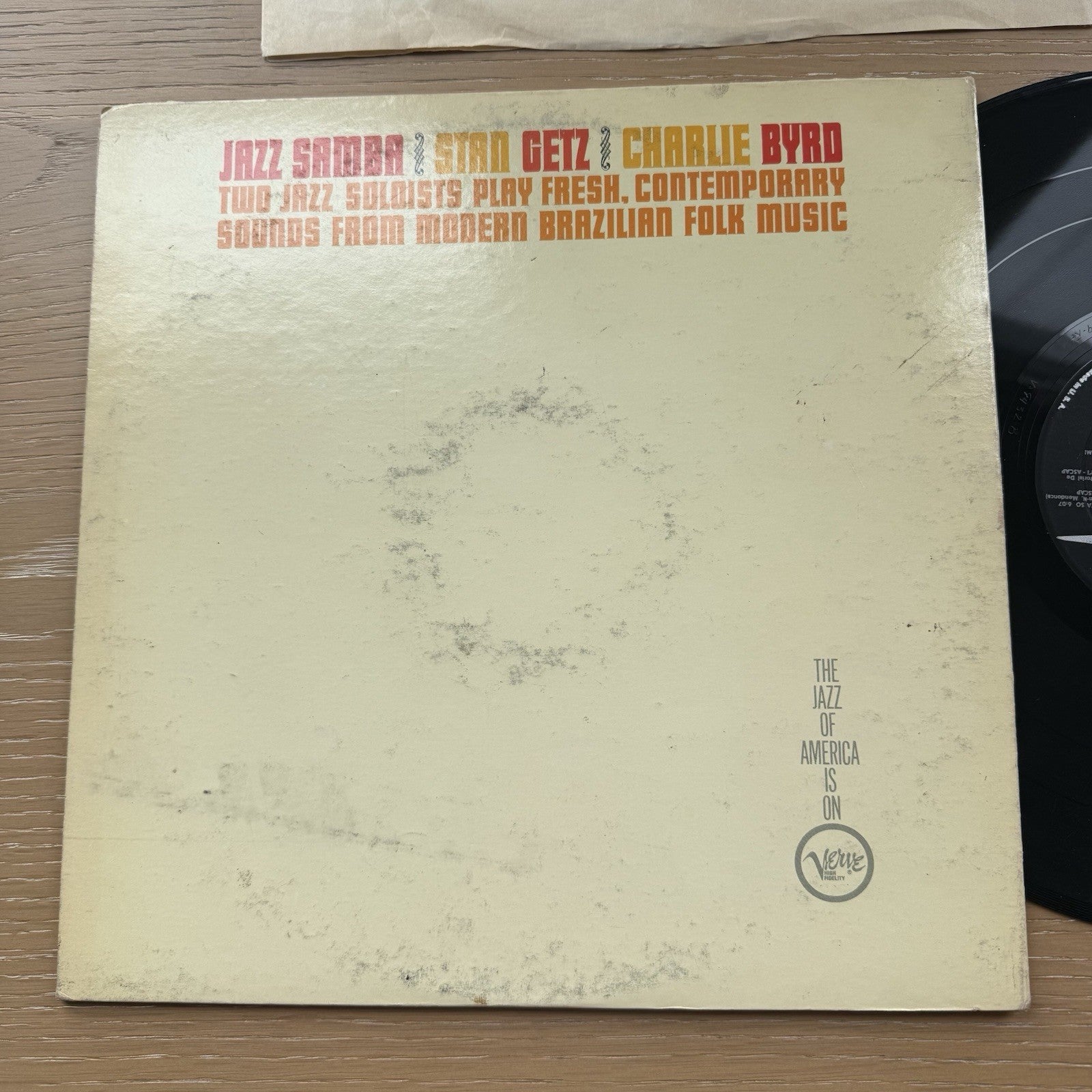 1970s STAN GETZ CHARLIE BYRD JAZZ SAMBA VINYL VERVE Black Label US Press
