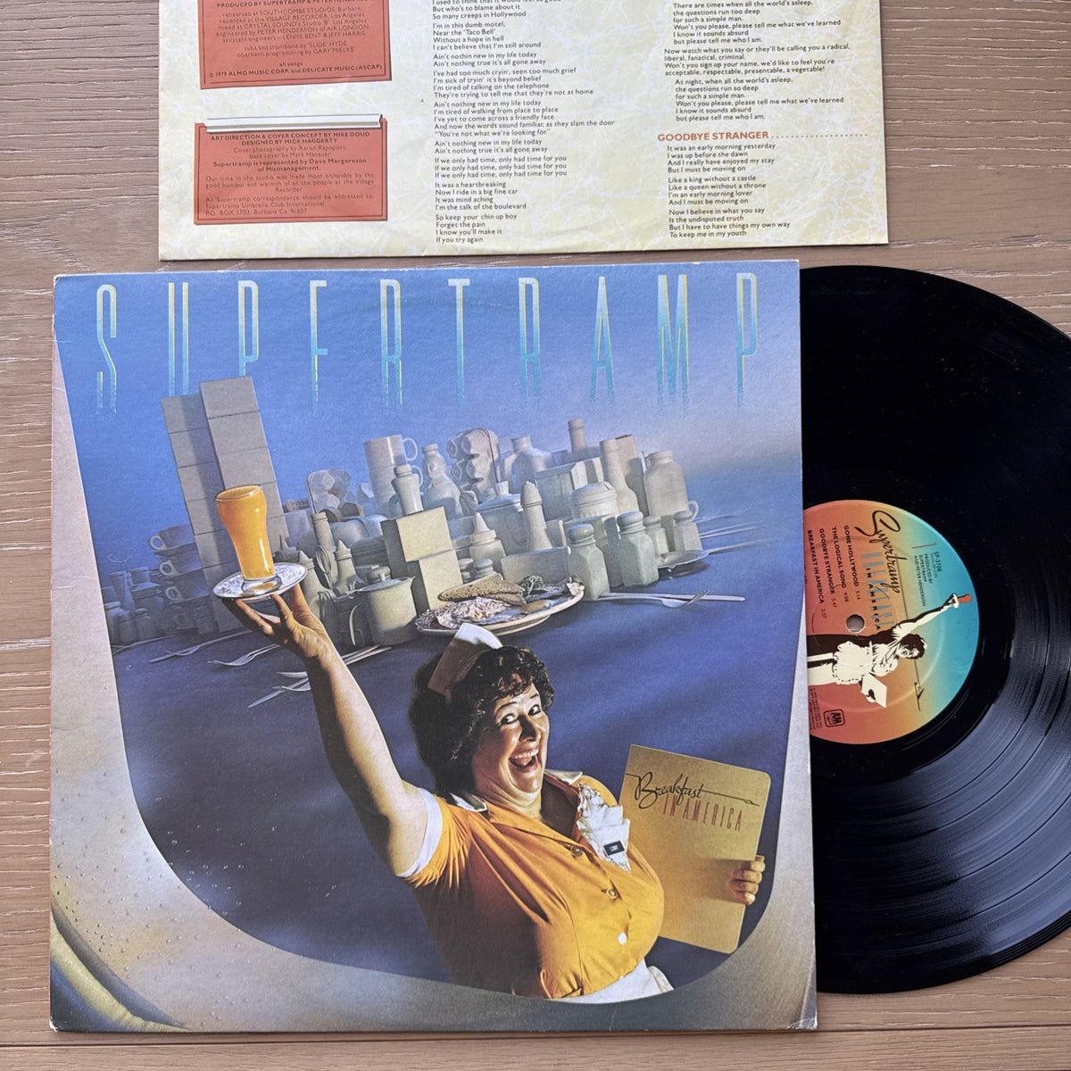 1979 SUPERTRAMP Breakfast In America Vinyl LP A&M + Original Lyric Sleeve