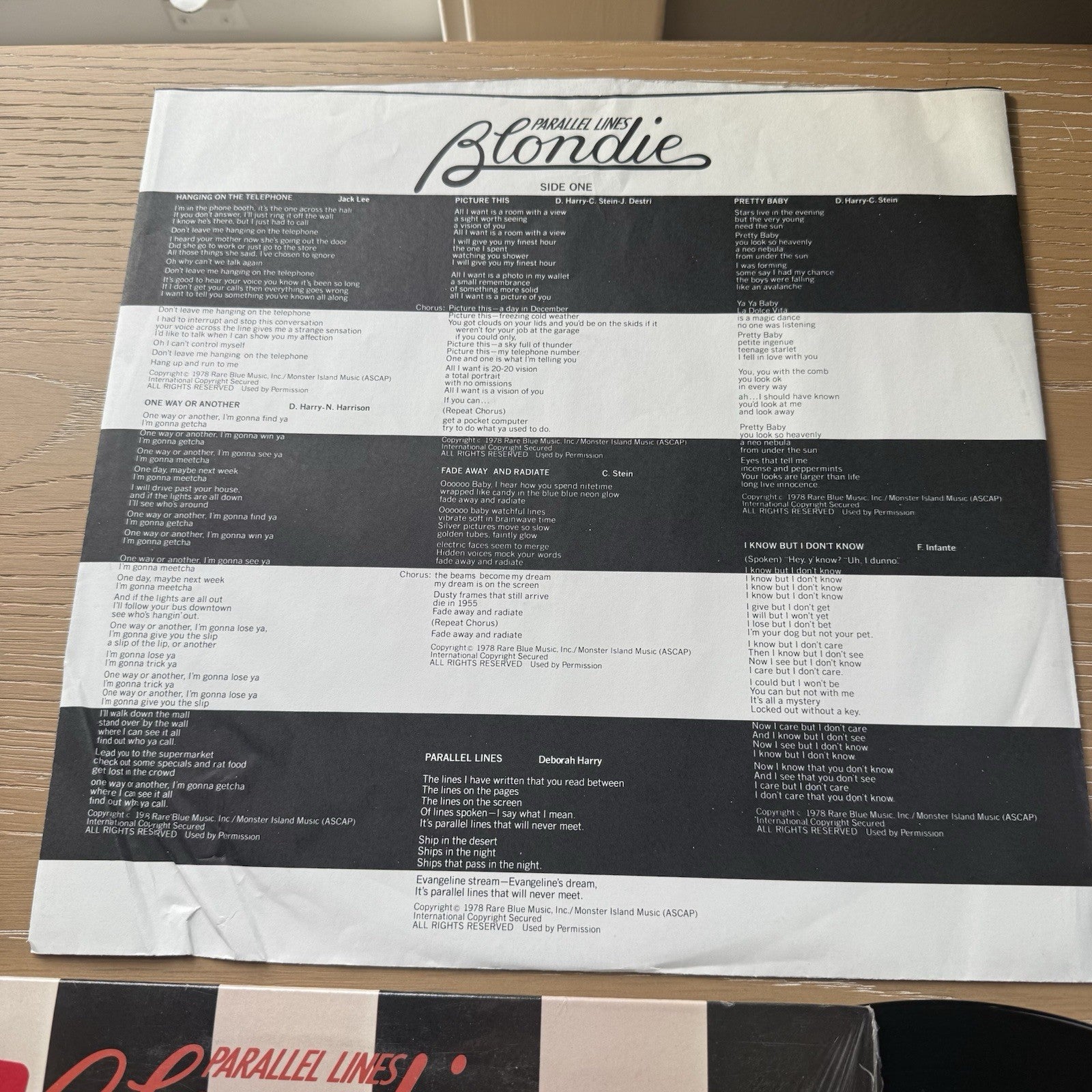 1970s Blondie Parallel Lines In Shrink US Press LP W/Hype Sticker VG+ OG Sleeve