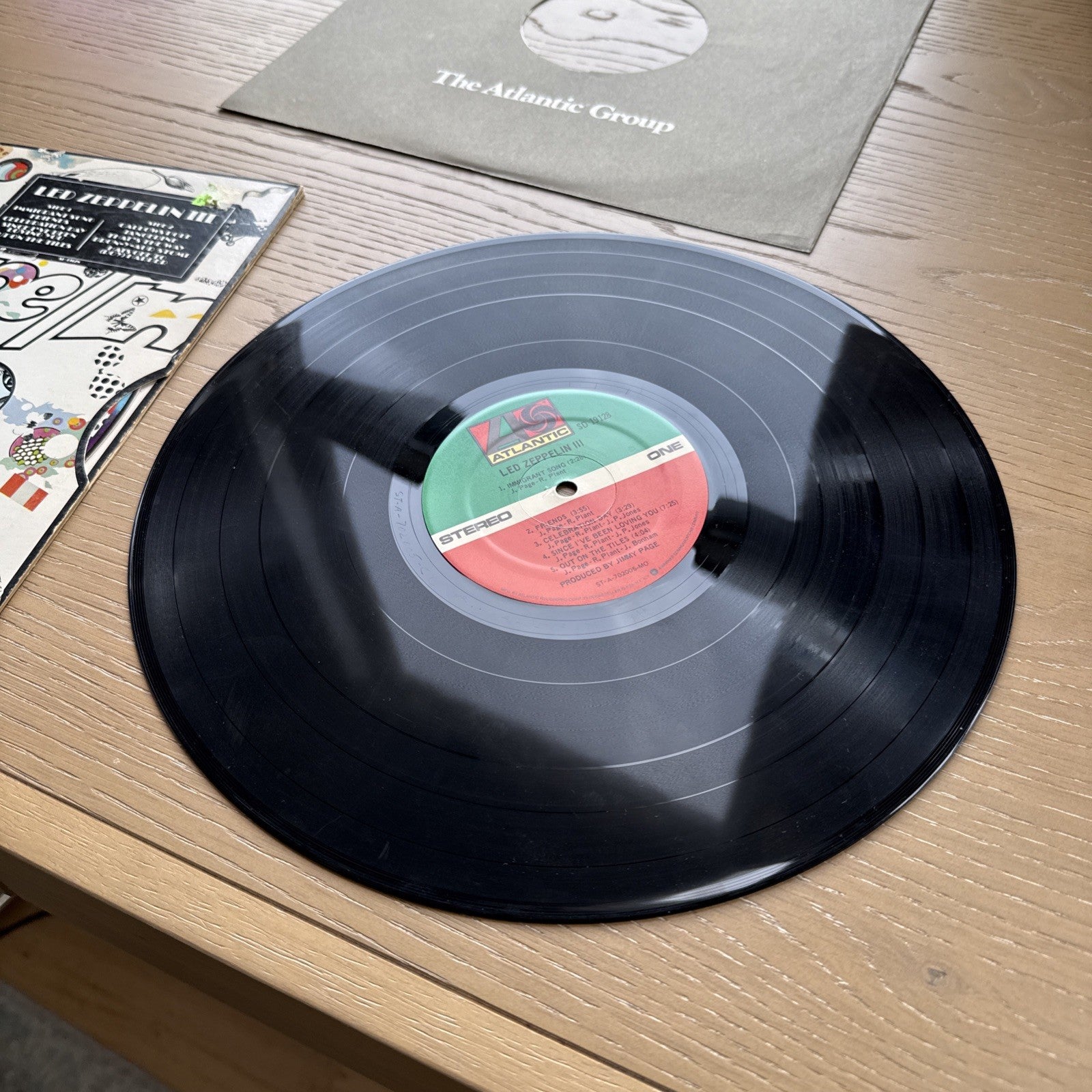 LED ZEPPELIN III 1970s US Monarch Press + Sticker Working Wheel +OG Sleeve VG+