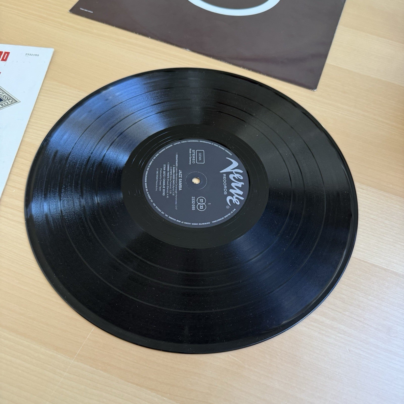 STAN GETZ CHARLIE BYRD JAZZ SAMBA VINYL VG++ VERVE Black Label German Press