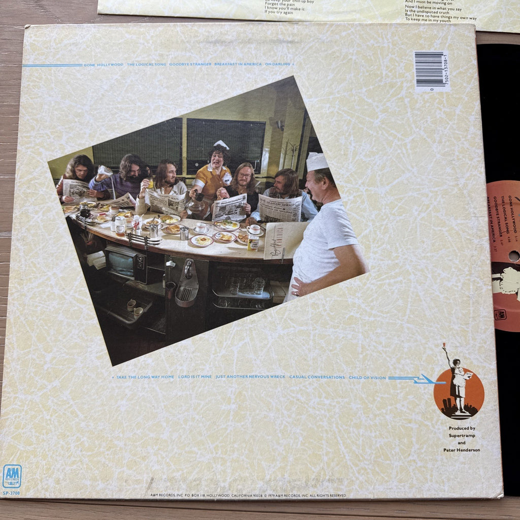 1979 SUPERTRAMP Breakfast In America Vinyl LP A&M + Original Lyric Sleeve