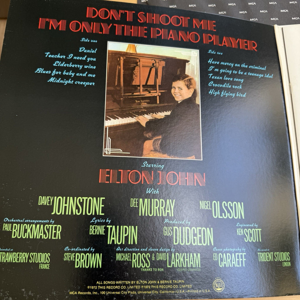 Elton John Don't Shoot Me I'm Only The Piano Player 1973 US Press + booklet VG+