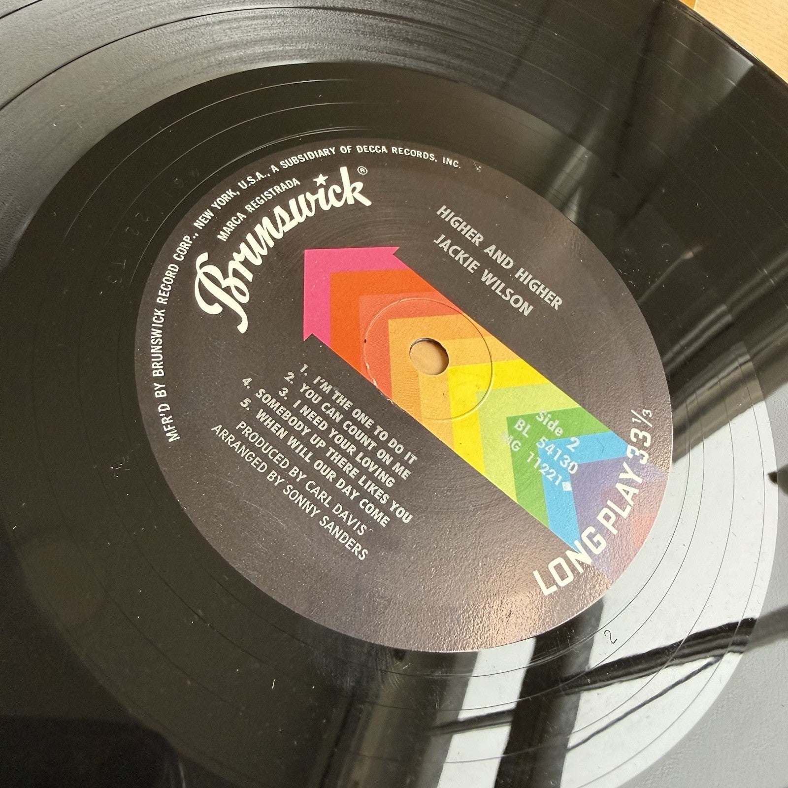 Jackie Wilson Higher And Higher LP Brunswick 1967 US Press stereo original vinyl