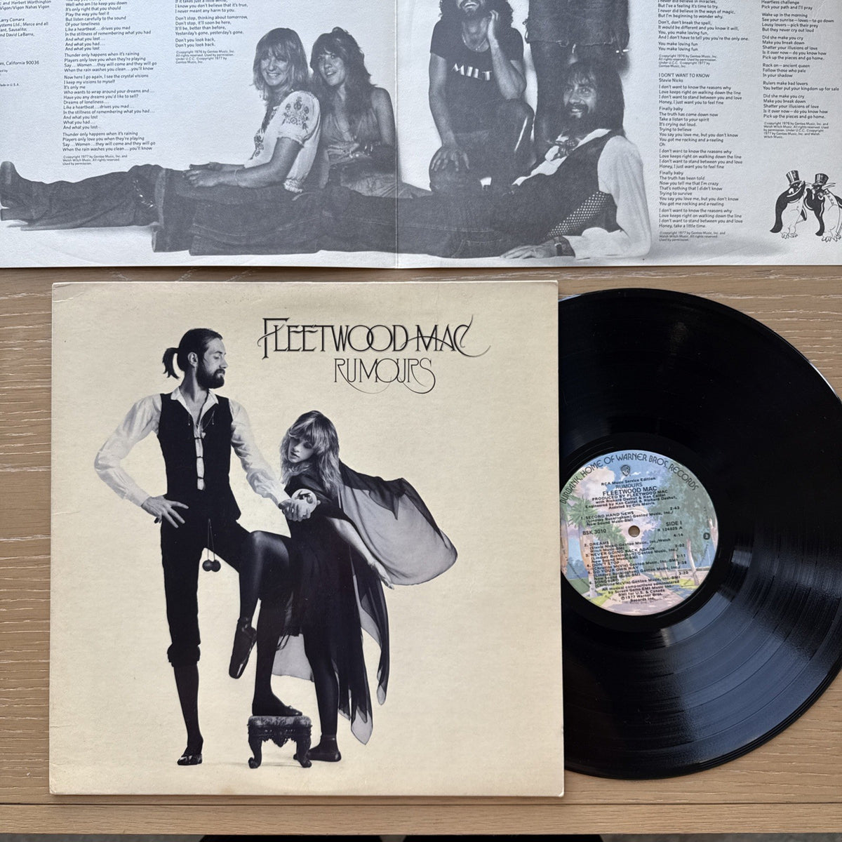 1977 Fleetwood Mac Rumours US Club Pressing VG+ W/ Original Lyric Poster