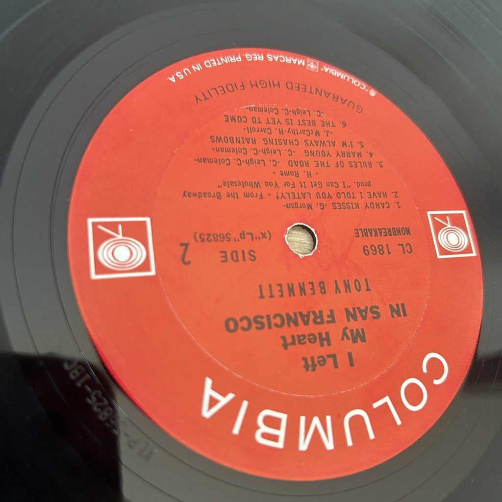 1960s Tony Bennett I Left My Heart in San Francisco Vintage US 2 Eye Pressing