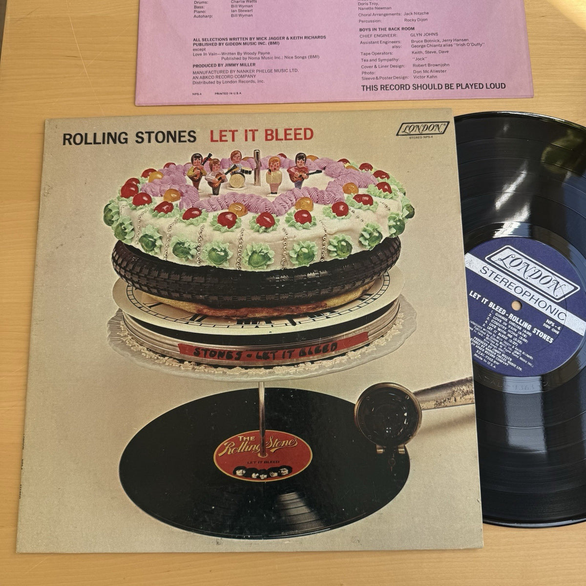 1969 THE ROLLING STONES Let It Bleed US Press Vinyl LP + Original Sleeve VG+
