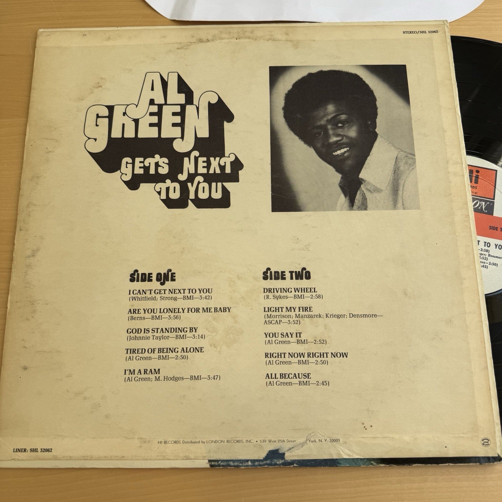 AL GREEN GETS NEXT TO YOU ORIGINAL LP 1971 1st US Pressing + Sleeve VG+