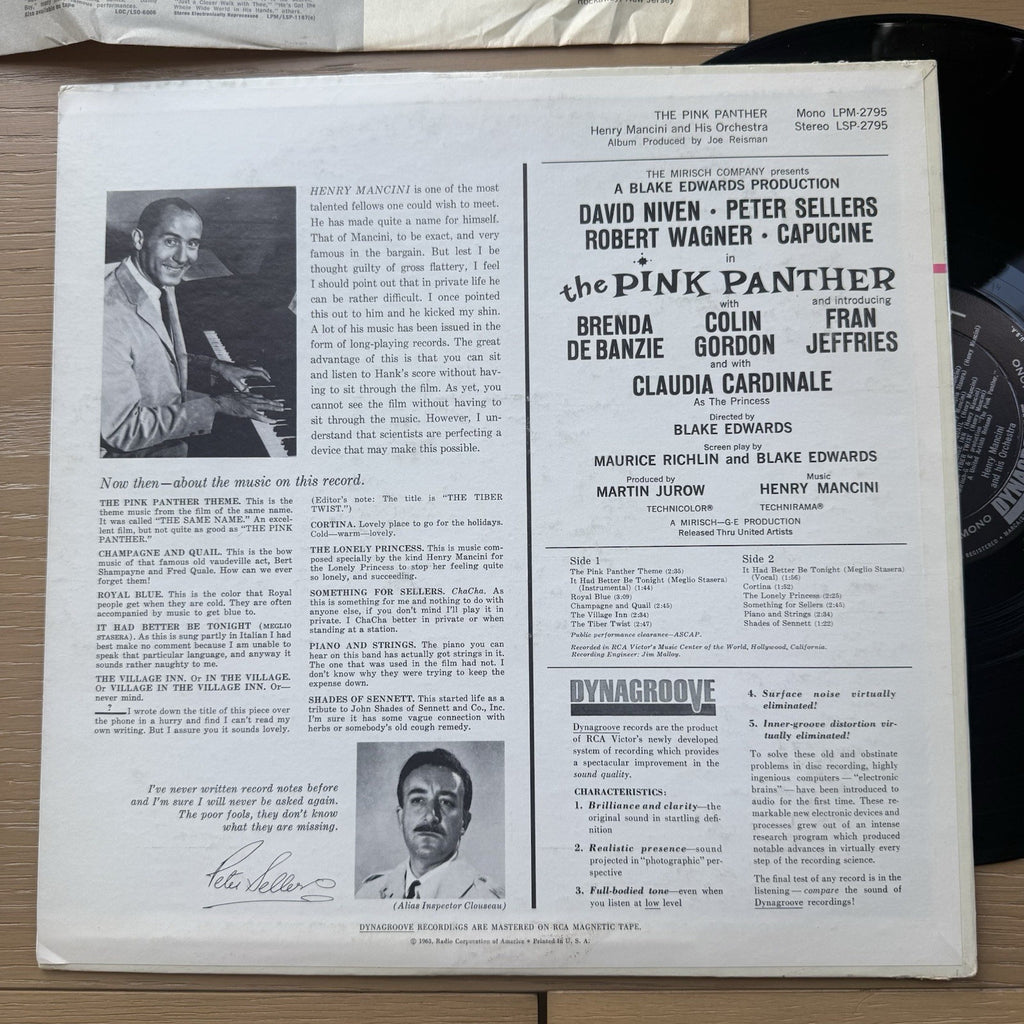 1963 Vinyl Record LP- “Pink Panther” Henry Mancini VG+ OG US Pressing + Sleeve