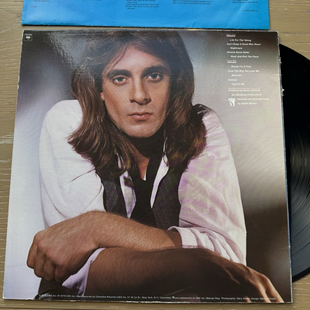 Eddie Money Life For The Taking Vinyl LP (1978) Record Album VG+/VG+ Complete