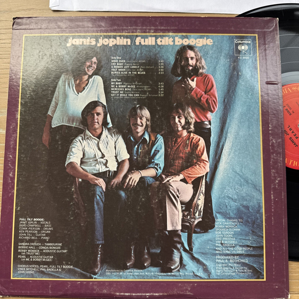 Janis Joplin Pearl Vinyl LP 1970's US Pressing OG Columbia Records VG+