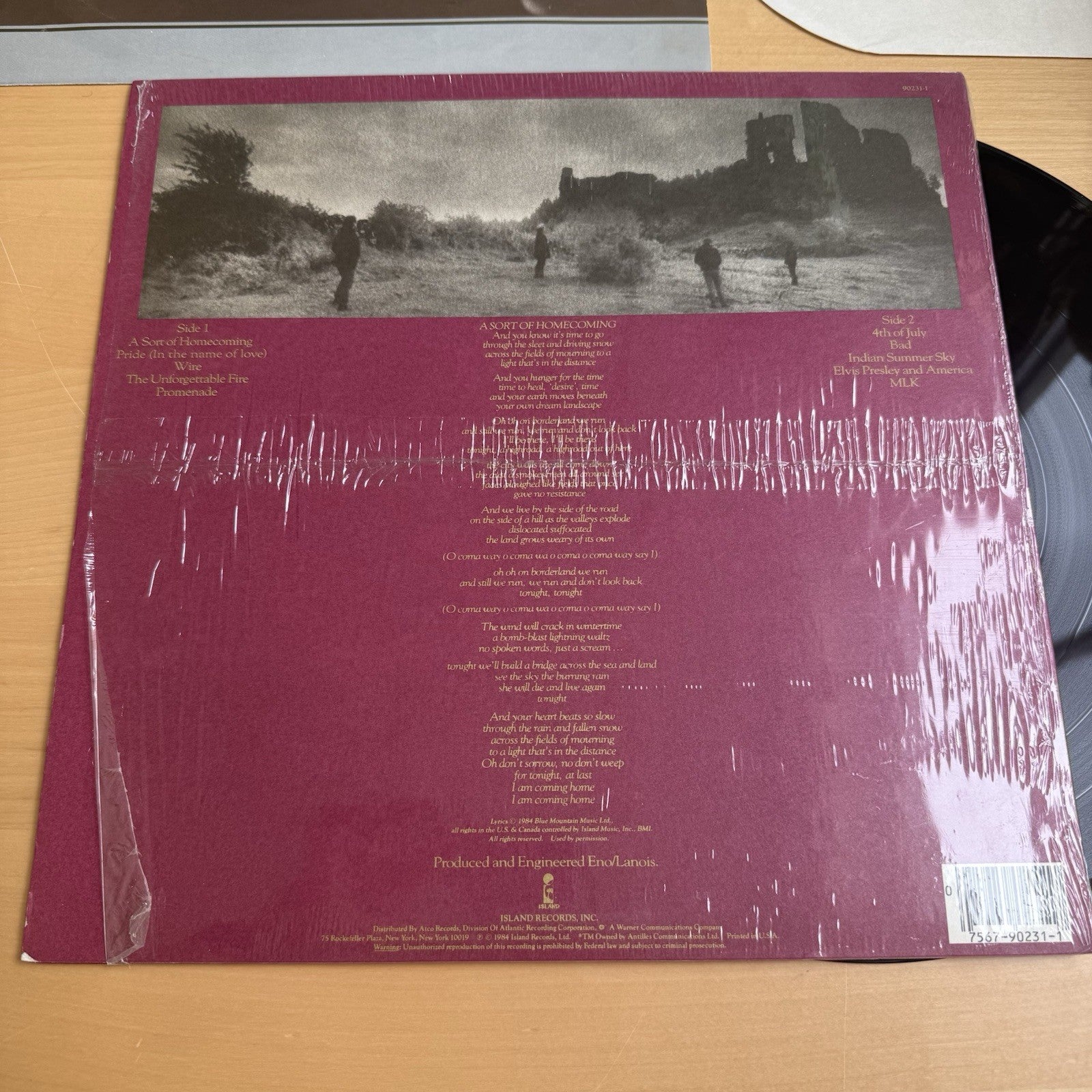 U2 The Unforgettable Fire 1st US press 1984 In Shrink! EX/EX + Original Sleeve