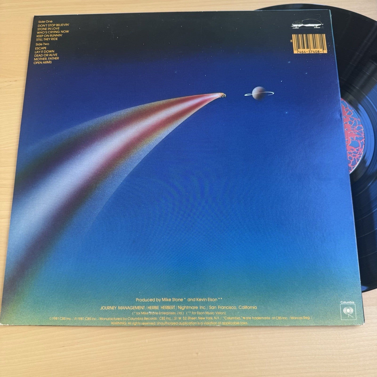 Journey Escape 1981 Original US Press Complete W/ OG insert with lyrics VG++