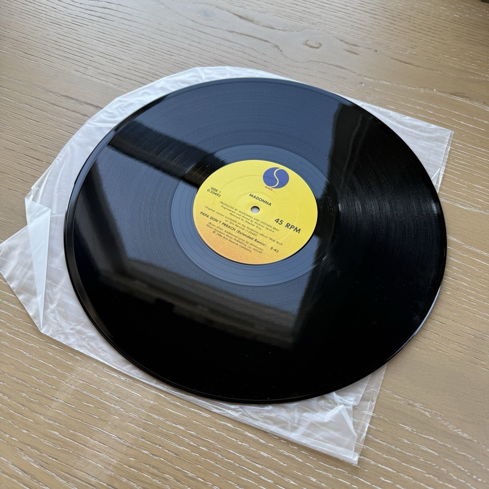 1986 Madonna ‎Papa Don't Preach Extended 12" Gold Stamp PROMO  Sire ‎– 0-20492
