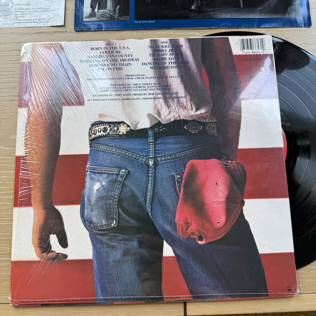 Bruce Springsteen Born In The USA LP Vinyl 1984 Columbia Shrink Hype Sticker VG+