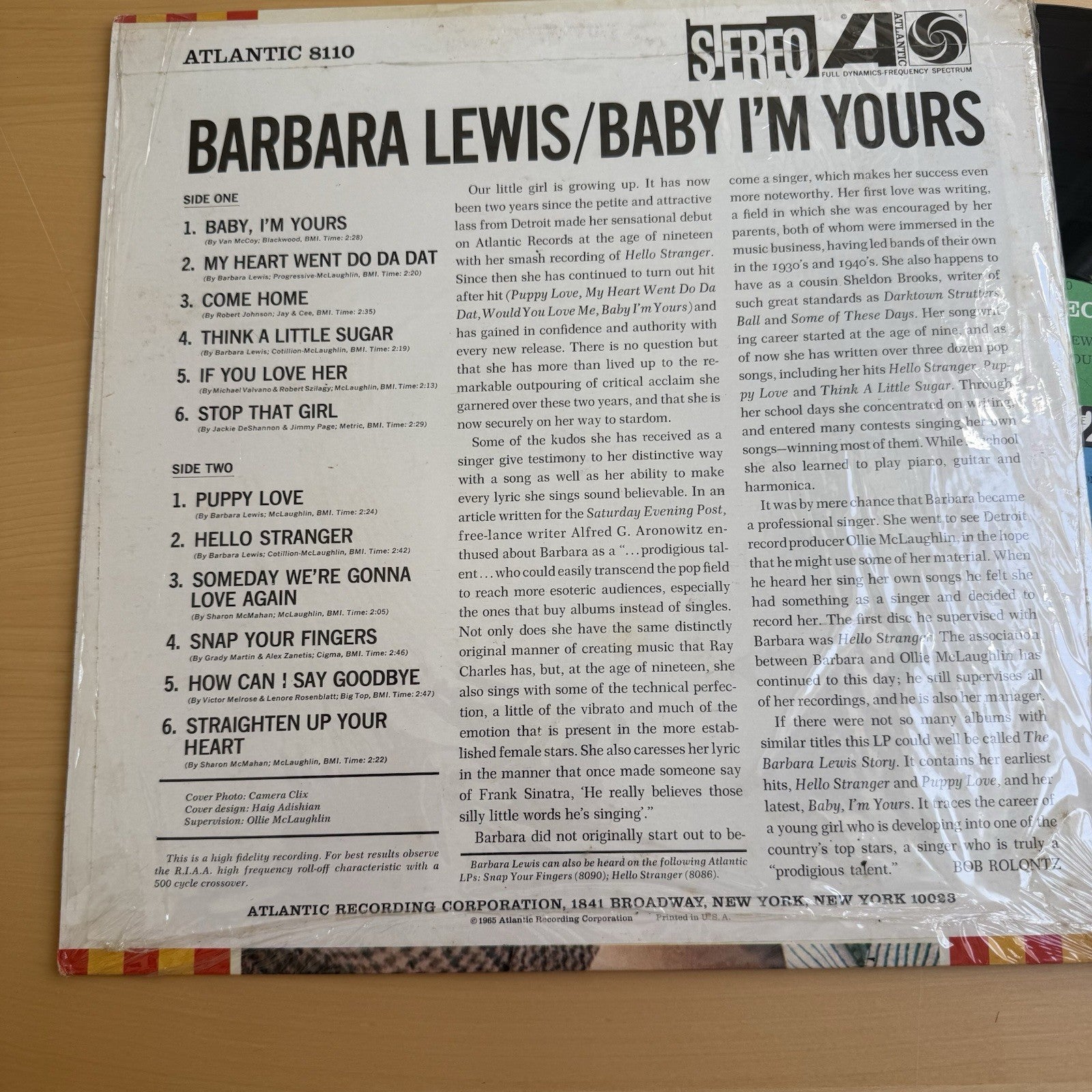 Barbara Lewis Baby, I'm Yours 1966 US PRESS In Shrink LP (VG+) Vinyl