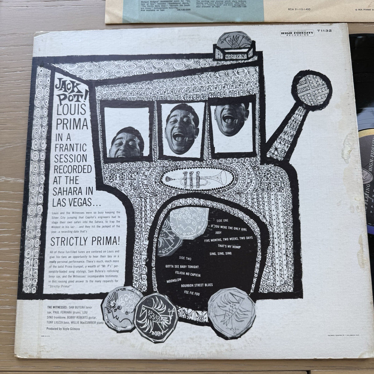 Louis Prima Strictly Prima! Vinyl LP Capitol Mono 1st Rainbow 1959 US Press