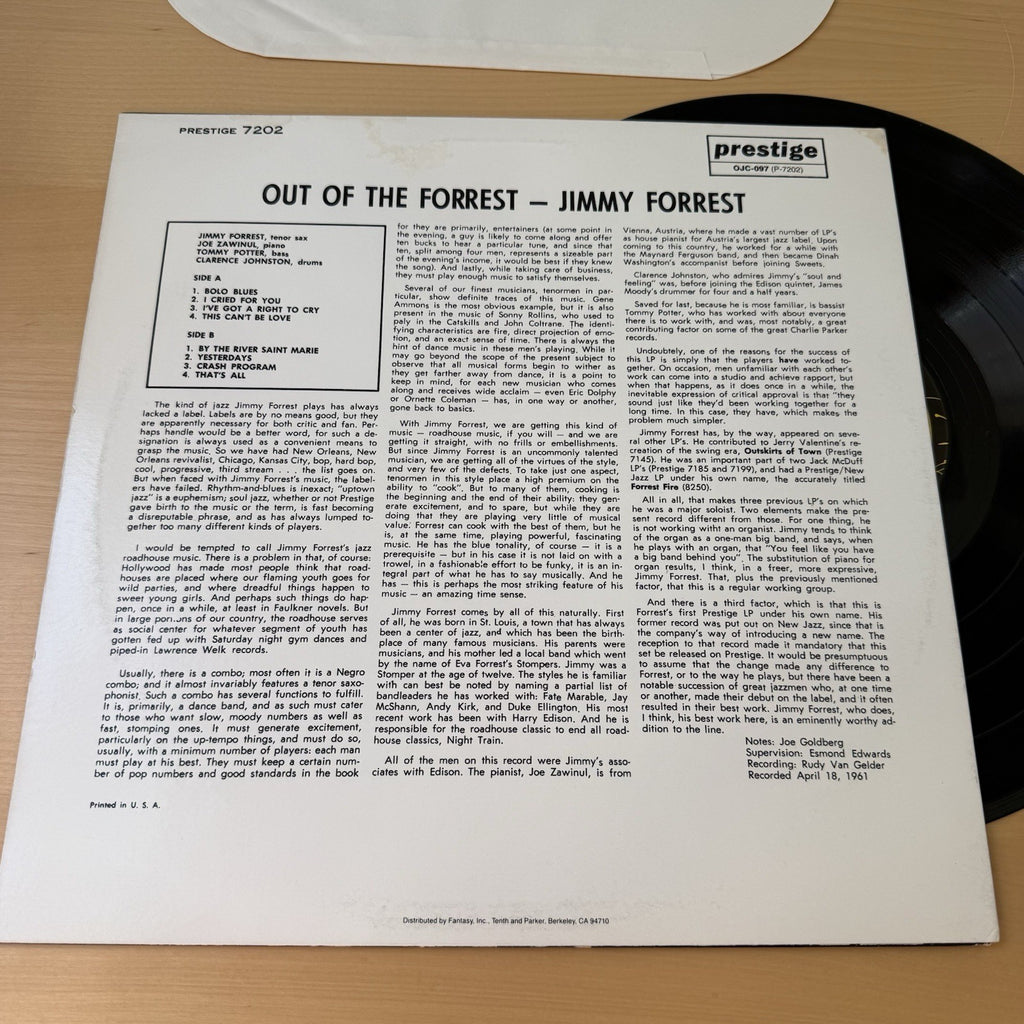 JIMMY FORREST w/JOE ZAWINUL "OUT OF THE FORREST" PRESTIGE OJC LP Vinyl VG+