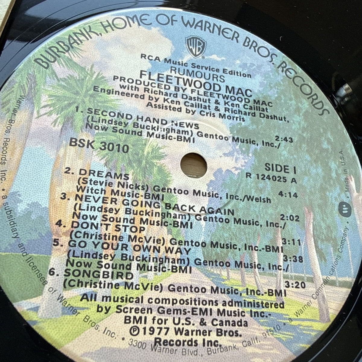 1977 Fleetwood Mac Rumours US Club Pressing VG+ W/ Original Lyric Poster