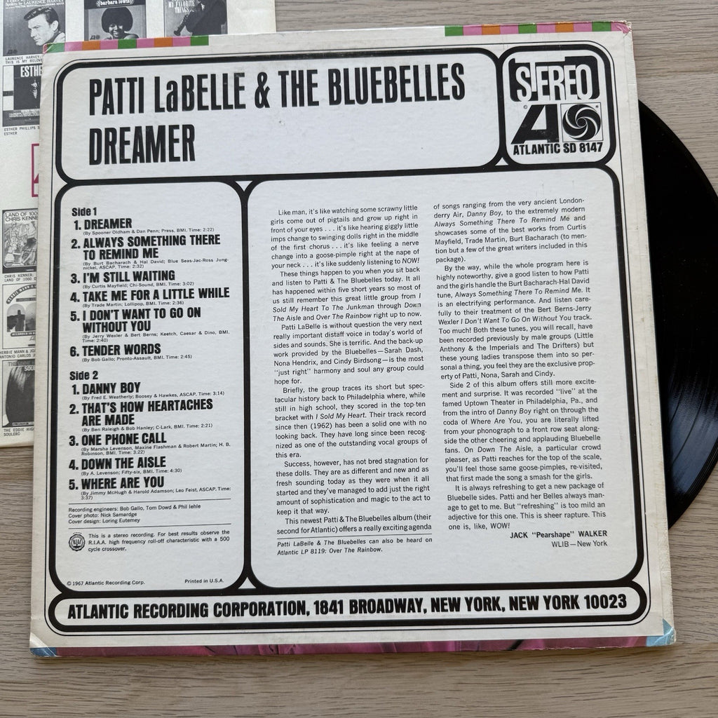 PATTI La BELLE & BLUEBELLES 1967 "DREAMER" US STEREO Pressing Complete W/Sleeve