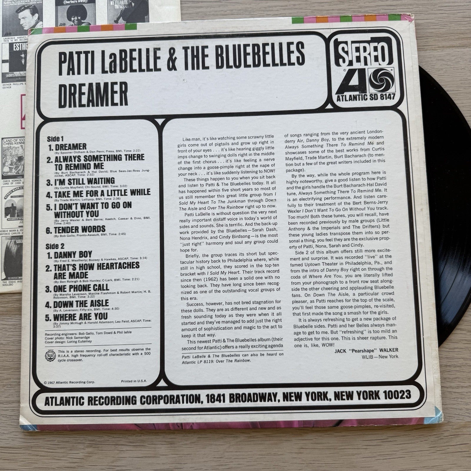 PATTI La BELLE & BLUEBELLES 1967 "DREAMER" US STEREO Pressing Complete W/Sleeve