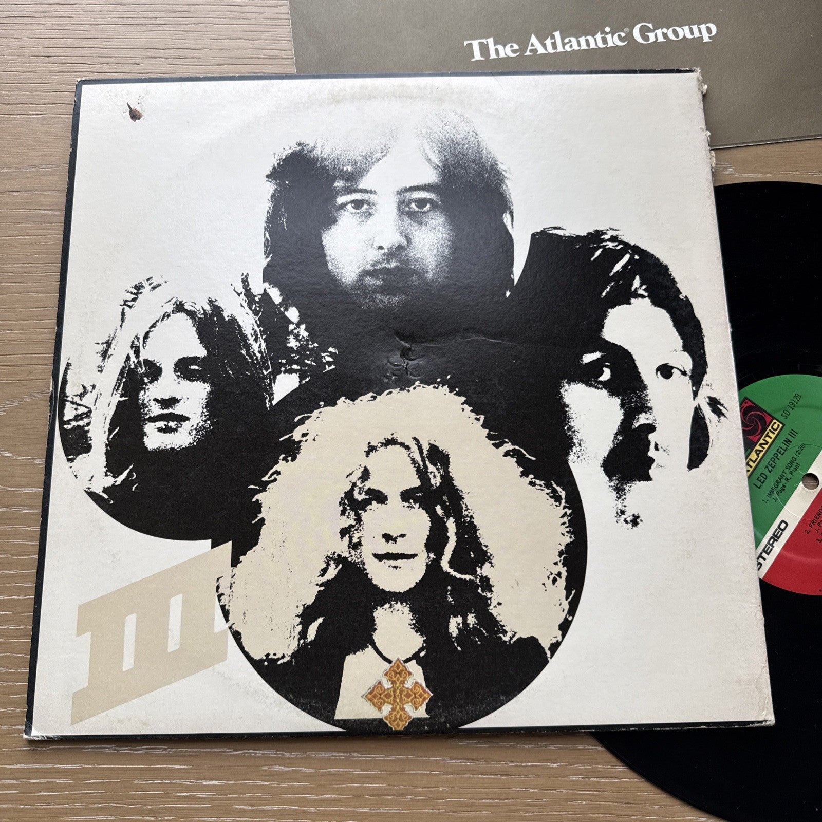 LED ZEPPELIN III 1970s US Monarch Press + Sticker Working Wheel +OG Sleeve VG+