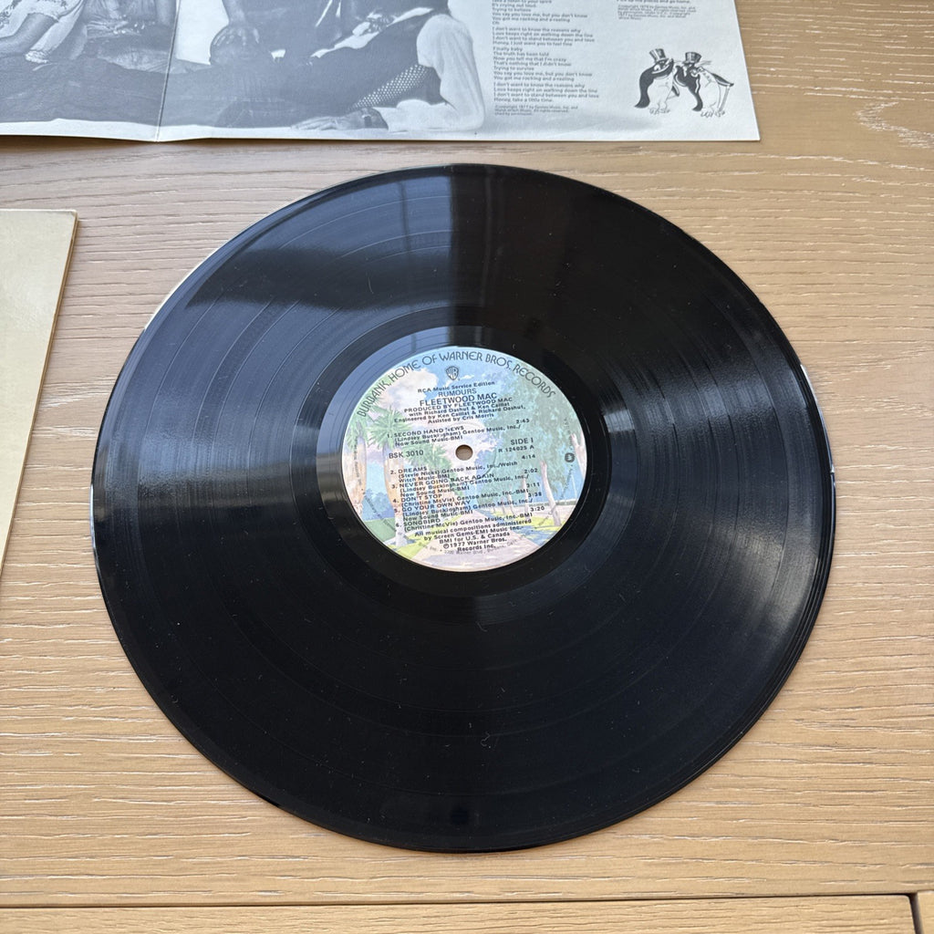 1977 Fleetwood Mac Rumours US Club Pressing VG+ W/ Original Lyric Poster