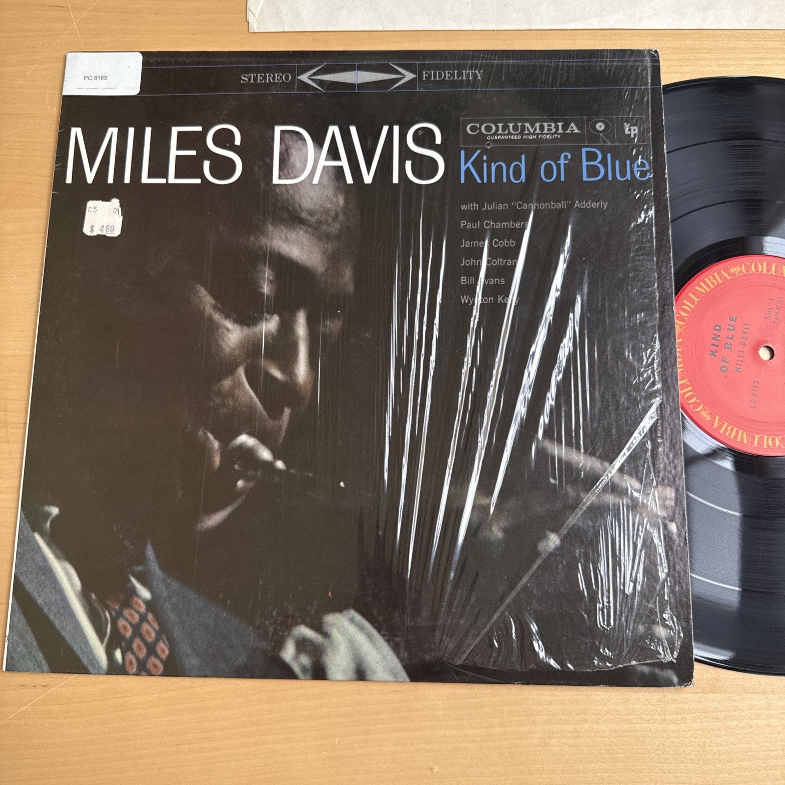 1970s Miles Davis Kind of Blue Vinyl LP Stereo US Pressing VG+ In Shrink!
