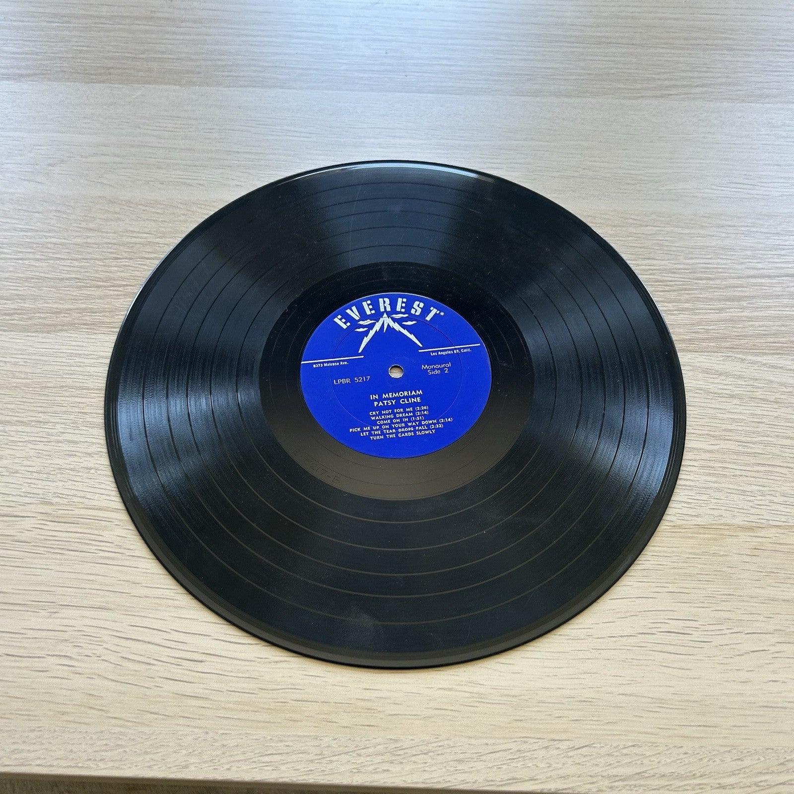 PATSY CLINE 1st Pressing US in memoriam EVEREST 12" LP 33 RPM