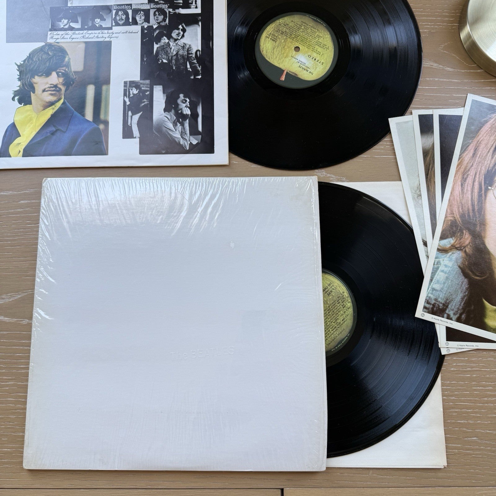 1971 THE BEATLES White Album US LA Press In Shrink! VG++ OG Poster+Photos 🍏 2LP