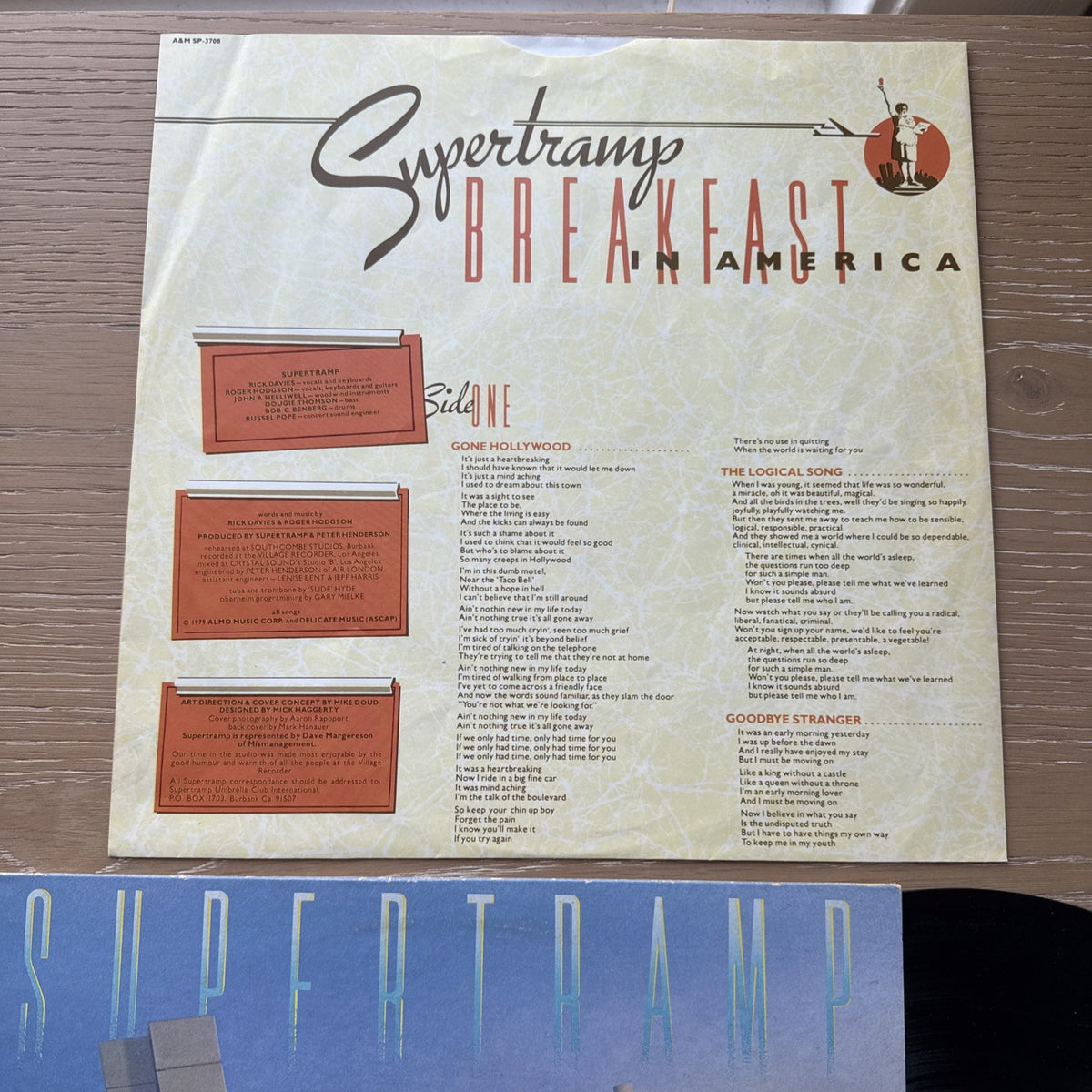 1979 SUPERTRAMP Breakfast In America Vinyl LP A&M + Original Lyric Sleeve