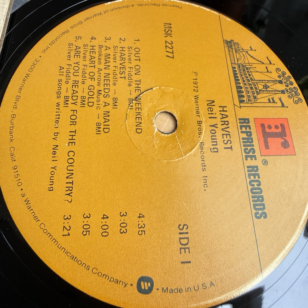 1970s Neil Young Harvest US Pressing +Sleeve! VG+ Reprise Records