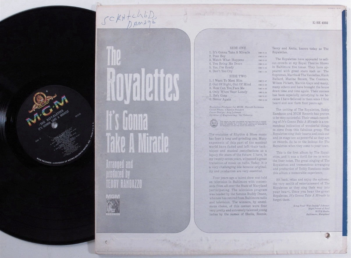 ROYALETTES It's Gonna Take A Miracle MGM LP Original US mono Pressing