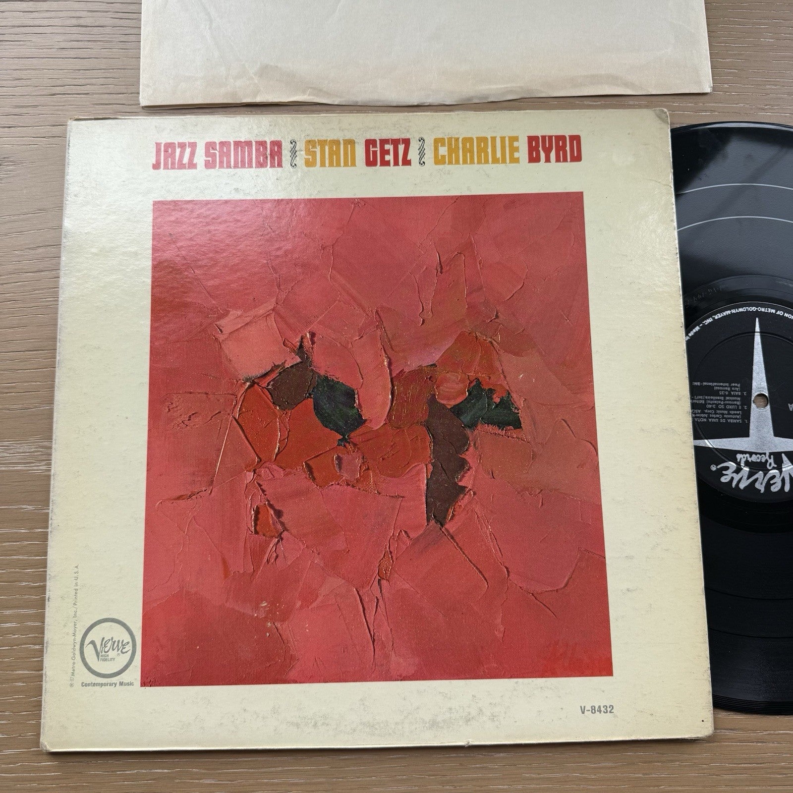 1970s STAN GETZ CHARLIE BYRD JAZZ SAMBA VINYL VERVE Black Label US Press