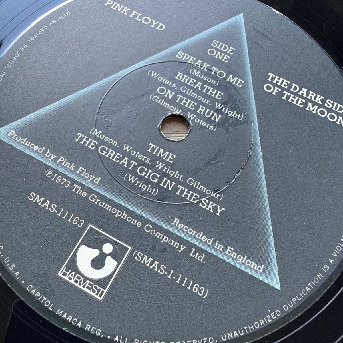 1975 PINK FLOYD Dark Side Of The Moon US Press In Shrink + Sticker VG+ OG Card