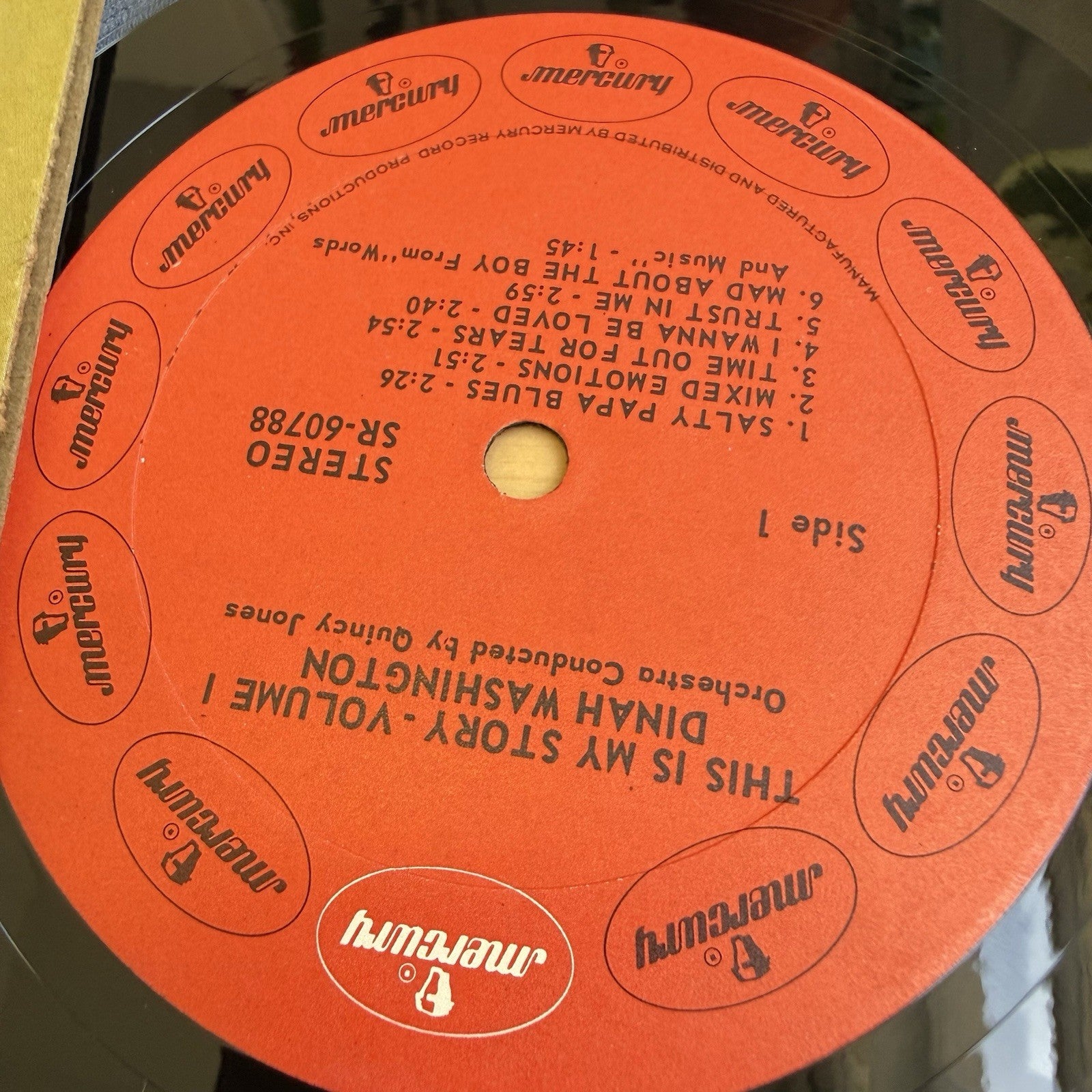 Dinah Washington Golden Hits Vol 1 LP Mercury SR 60788 Stereo Jazz VG+