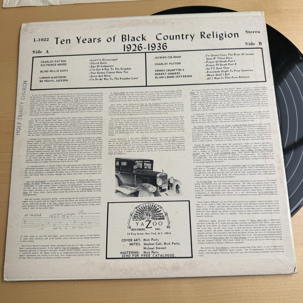 Ten years of black country religion LP 1926-1936 YAZOO Gospel US Pressing