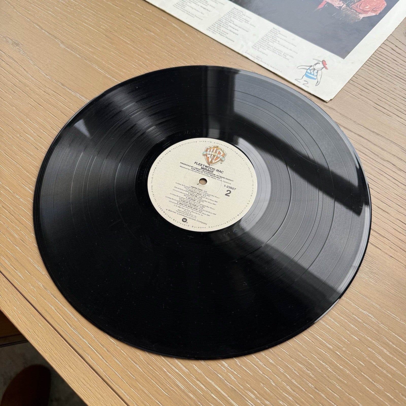 Fleetwood Mac MIRAGE lp Warner Bros. Original Inner Sleeve 1982! VG+ Vinyl!