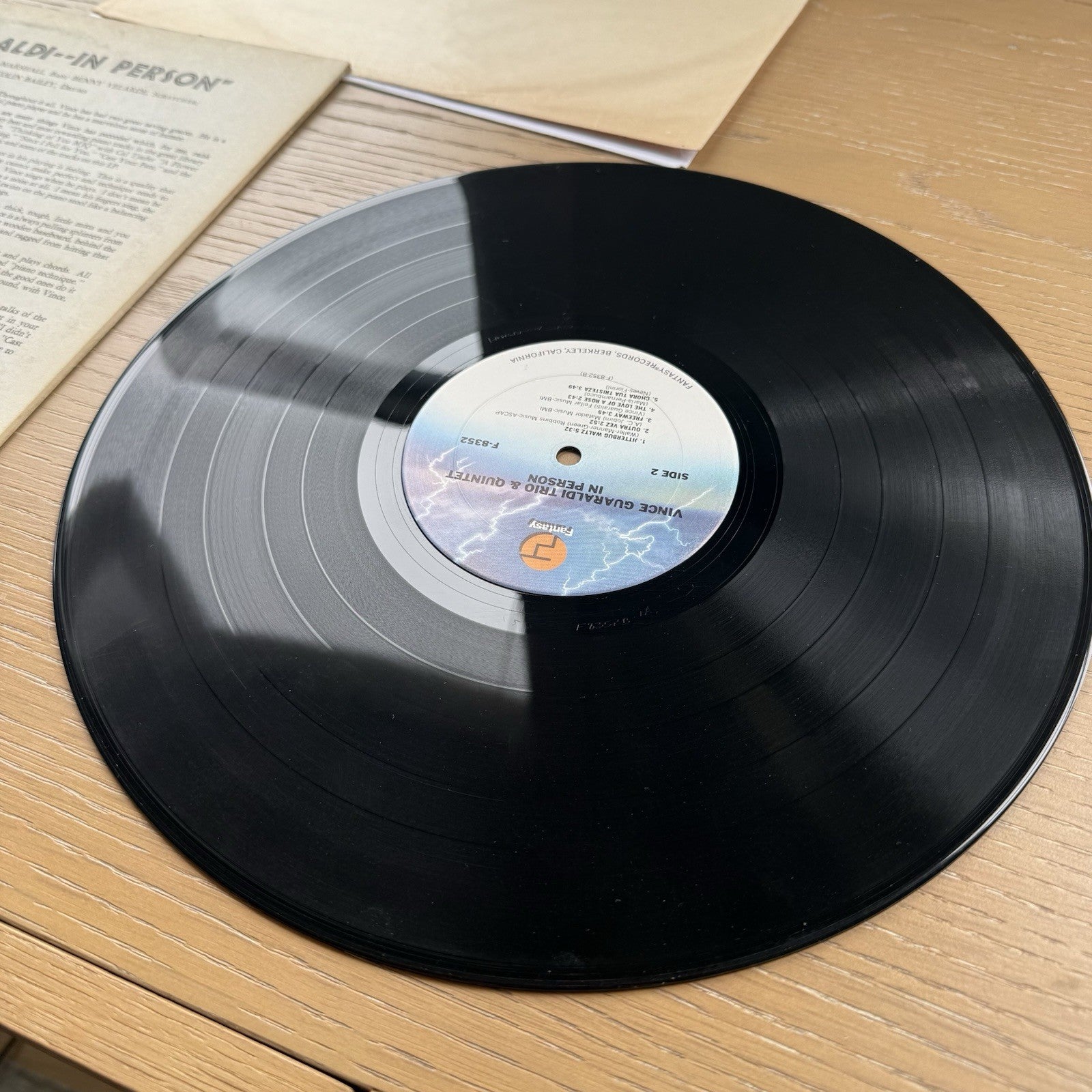 1970s Vince Guaraldi ‎In Person Vinyl LP US Pressing Fantasy Records