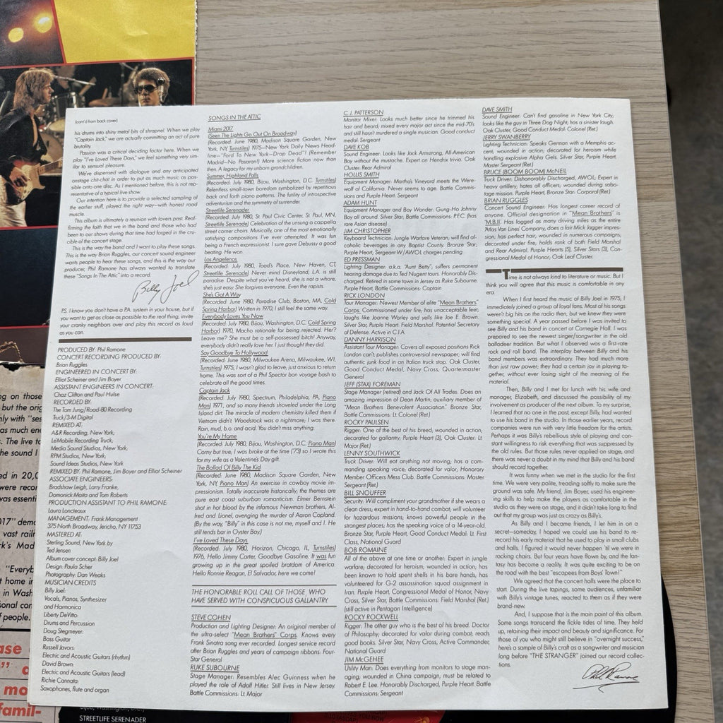 Billy Joel Songs in the Attic 1st 1981 Vinyl LP Complete W/Lyrics + Booklet!