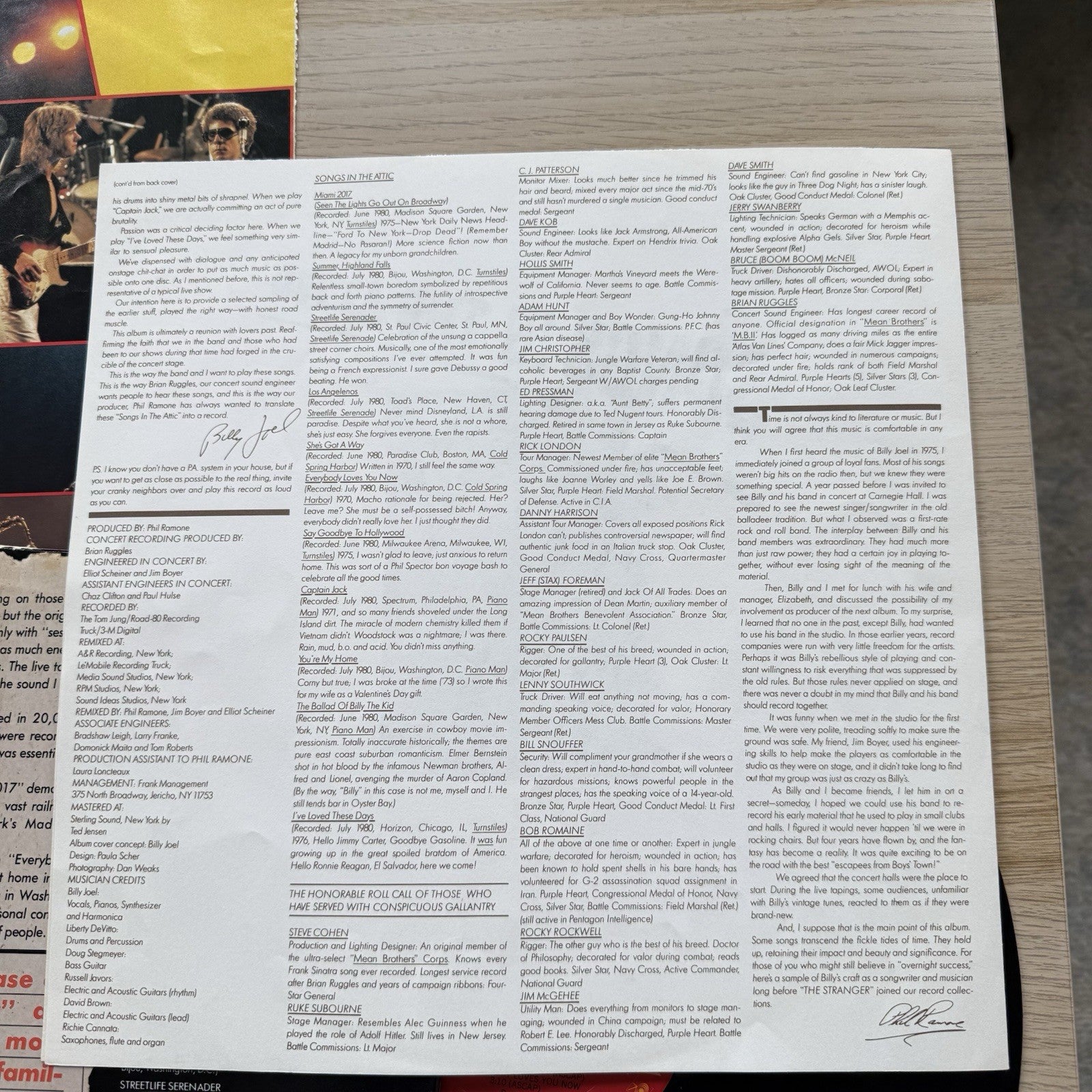 Billy Joel Songs in the Attic 1st 1981 Vinyl LP Complete W/Lyrics + Booklet!