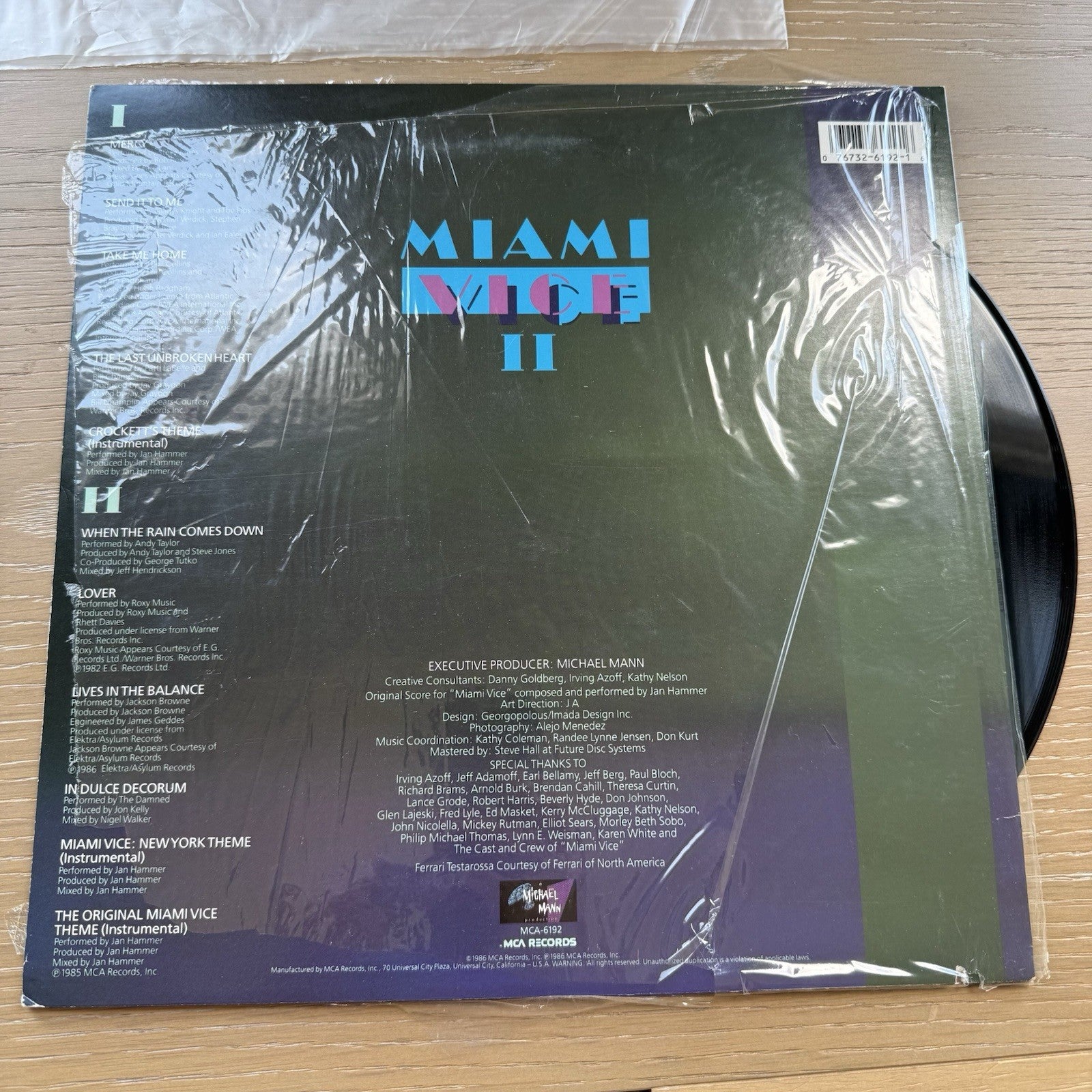1986 MIAMI VICE II Soundtrack OG US Press In Shrink! + Rare Walgreens Sticker
