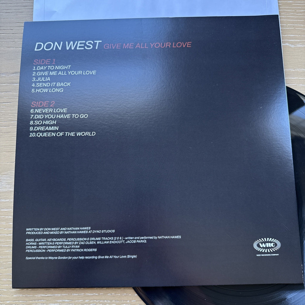 DON WEST GIVE ME ALL YOUR LOVE Vinyl LP 2025 Original Pressing EX/EX