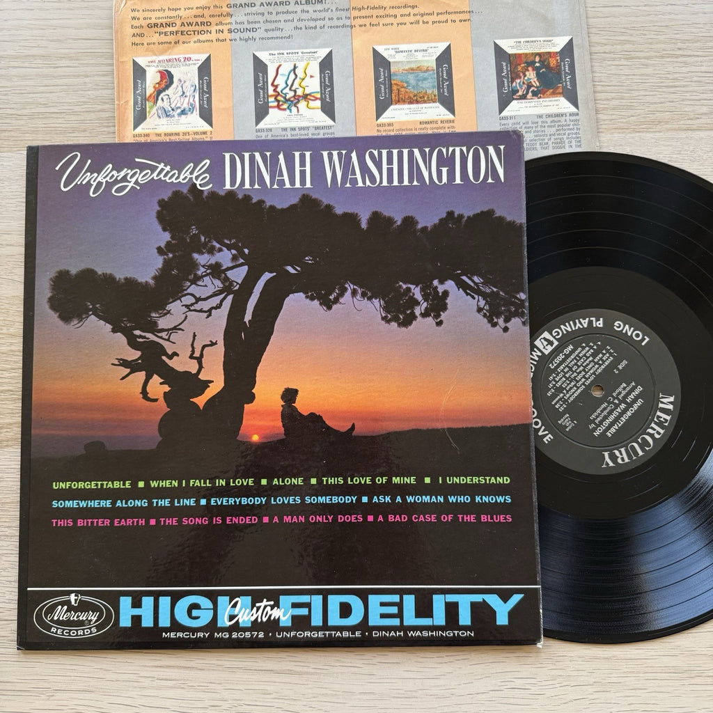 1961 DINAH WASHINGTON UNFORGETTABLE LP ORIGINAL MONO Complete W/OG Sleeve!