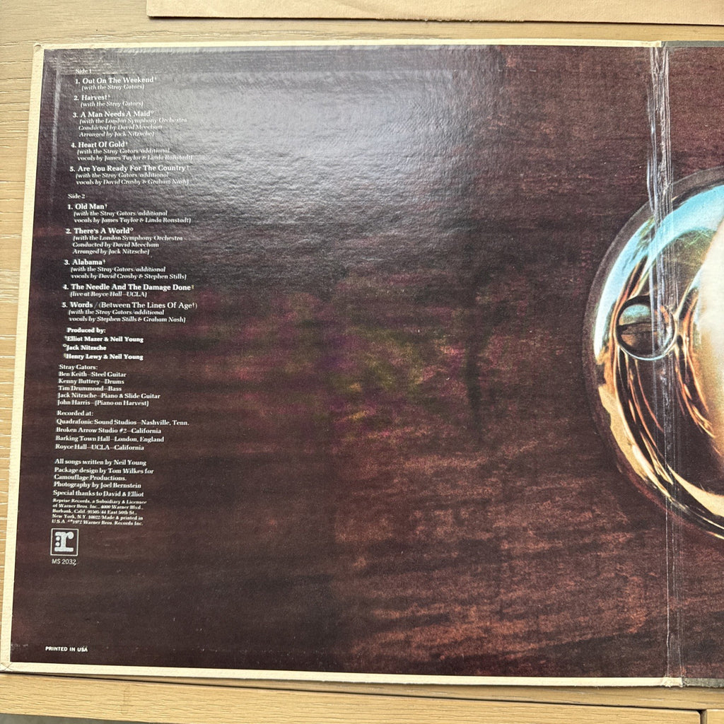 1970s Neil Young Harvest US Pressing +Sleeve! VG+ Reprise Records