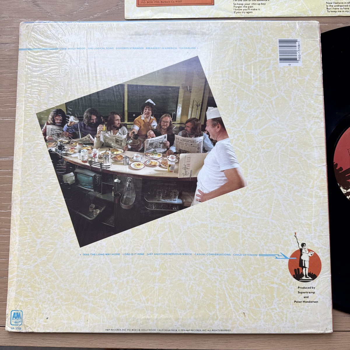 1979 SUPERTRAMP Breakfast In America LP + OG Lyric Sleeve VG+ In Shrink + Hype
